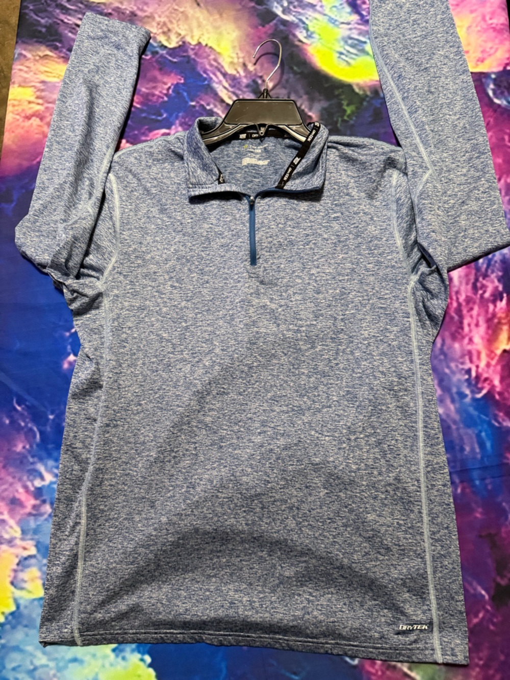 tek gear Blue Heather Quarter-Zip Performance Top